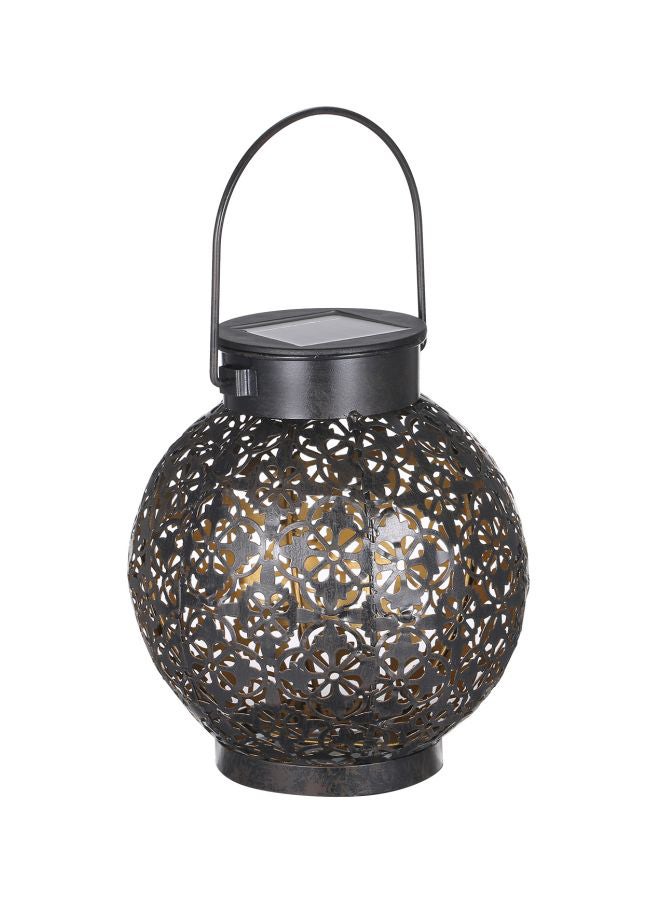 Solar Powered Hollowed-Out Design Lantern Light Black 175x81x150mm - Image 1